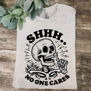 Skull shirt funny Noone cares humor cute popular trending style